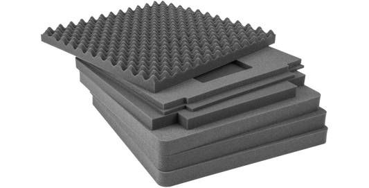 Cubed foam replacement set for 3i-2424-10 cases with customizable layers and egg-crate top, ideal for protective storage and secure fit.