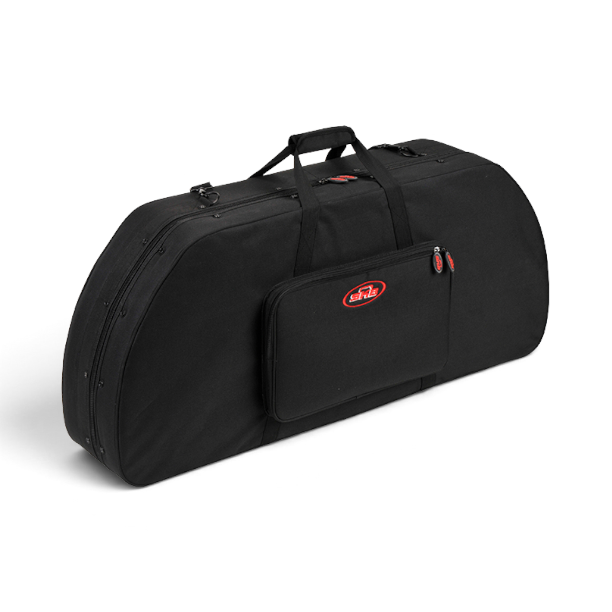 SKB Cases Hybrid 4120 black ballistic nylon bow case with external accessory pouch and durable zipper closure