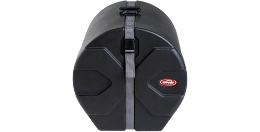 16 x 16 drum case roto-molded with patented Roto-X pattern and secure strap, ideal for stacking and protecting percussion instruments.