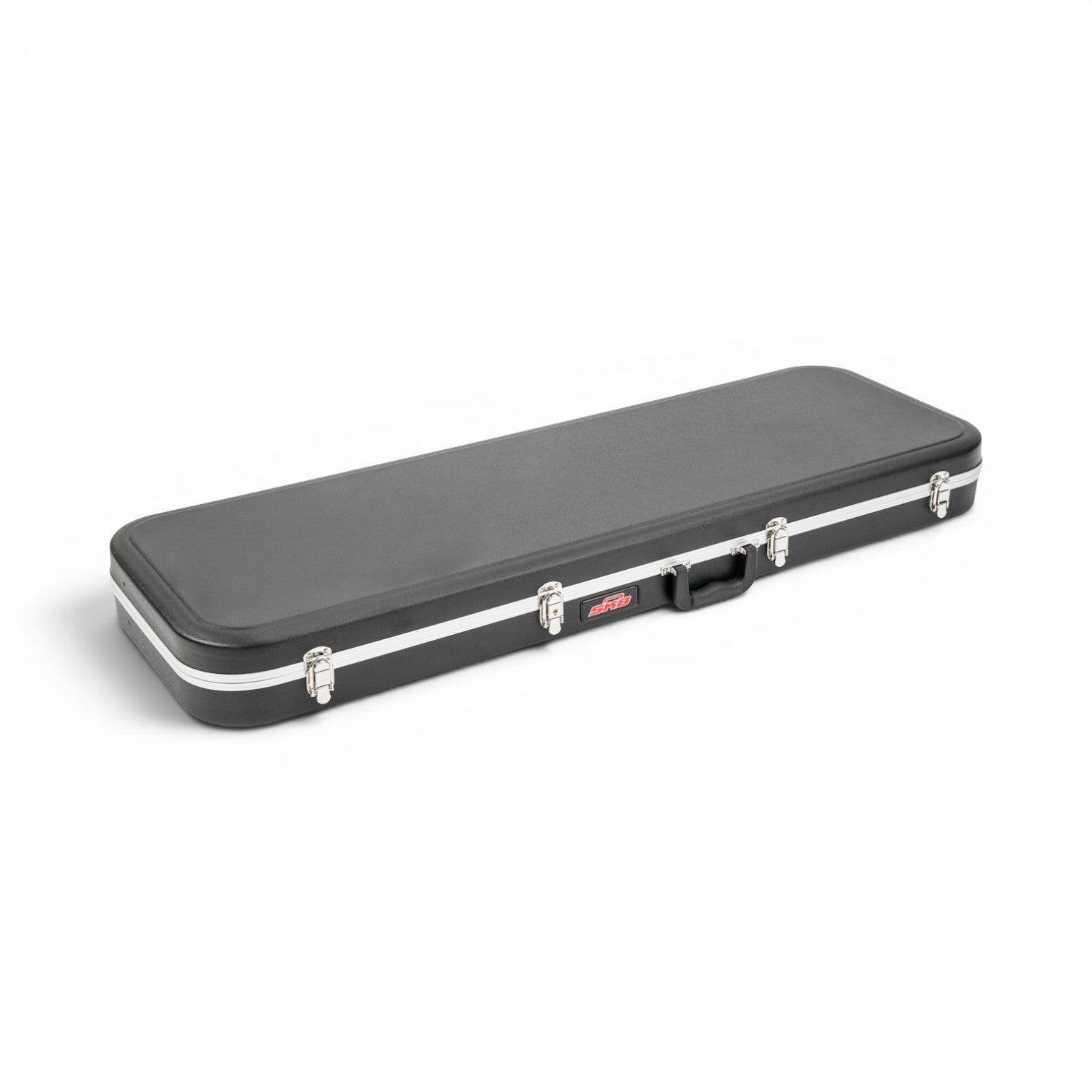 Closed Electric Bass Guitar Case - Economy model with hard shell exterior, secure latches, and SKB logo for durable transport.