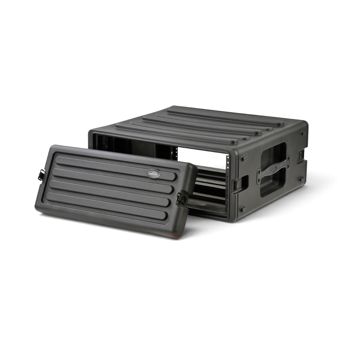 4U rSeries Rack - Durable Rack Mount Case with removable front panel, ideal for storing and transporting vacuum accessory kits securely.