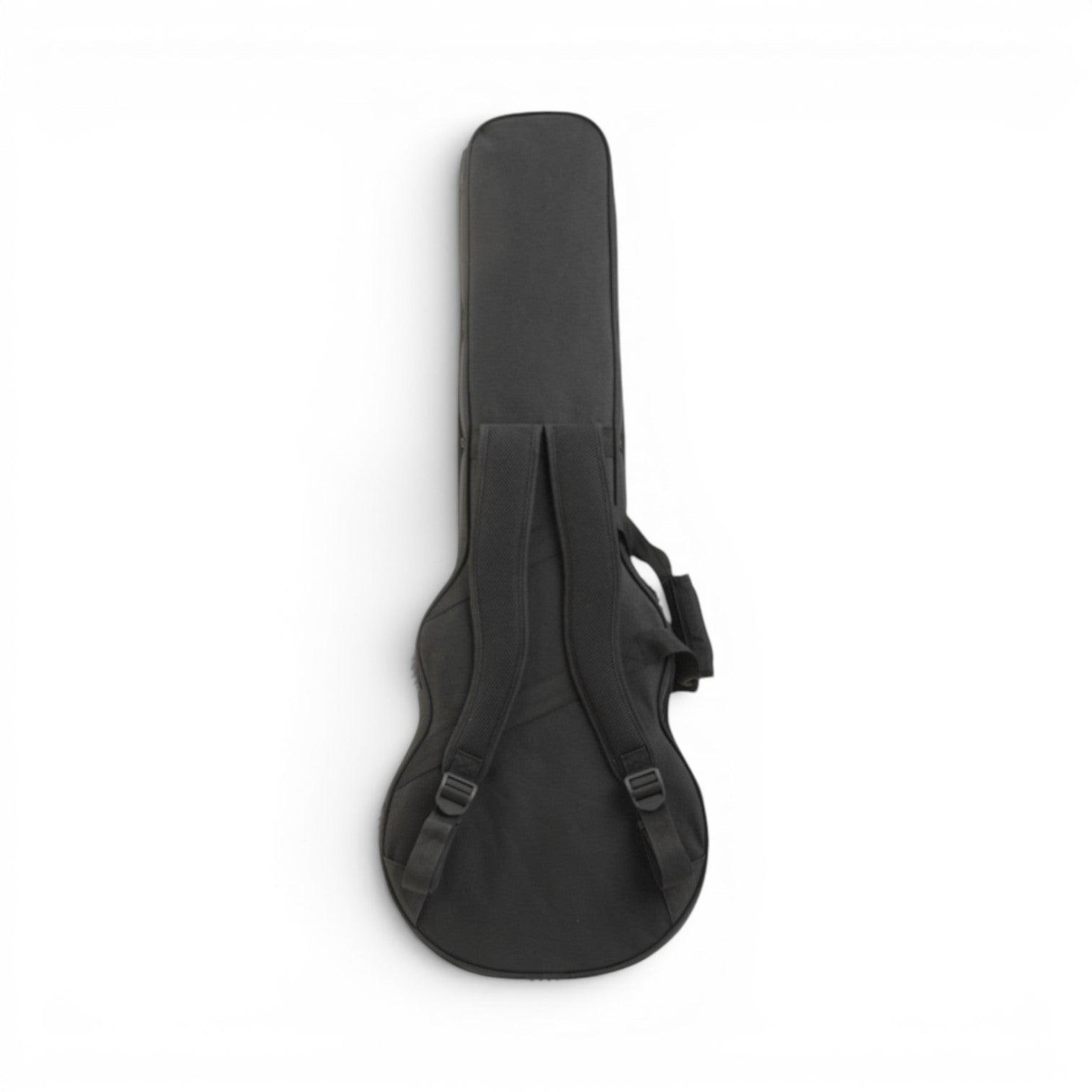 Rear view of Les Paul Guitar Soft Case featuring adjustable backpack straps and lightweight design for easy carrying and secure fit.