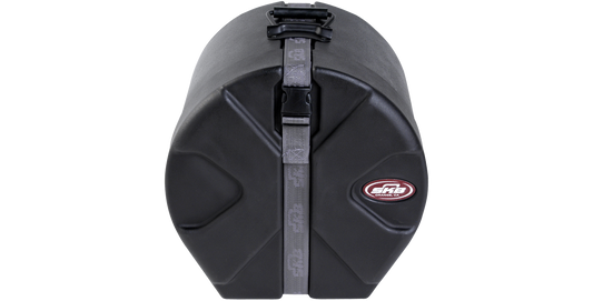 Front view of 10 x 12 Drum Case - Roto-molded with durable latch and SKB logo, designed for stable stacking and secure drum transport.
