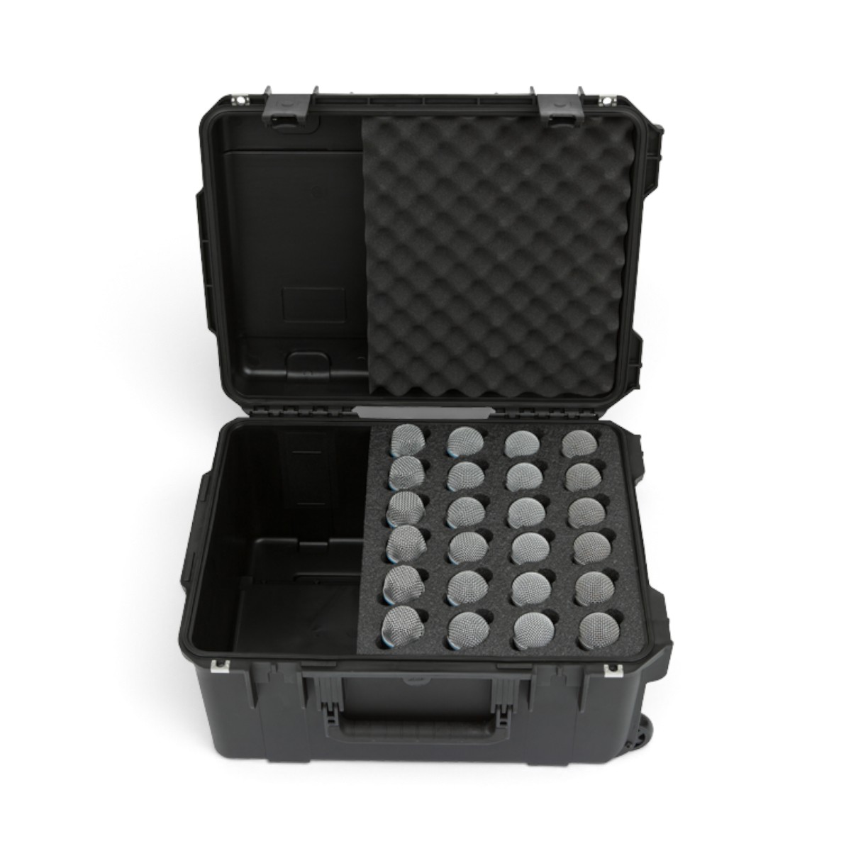 SKB Cases iSeries 24-mic waterproof hard case in black with foam interior for vertical microphone storage