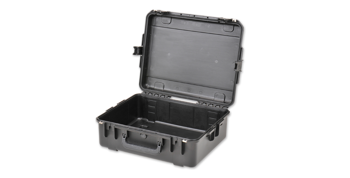 Angled open view of iSeries 2217-8 Waterproof Molded Case - Durable Design, highlighting rugged build and customizable interior space.
