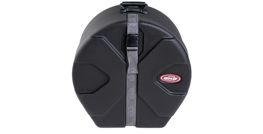 Durable 16x26 bass drum case with secure strap closure and molded exterior, ideal for percussionists needing rugged drum protection.