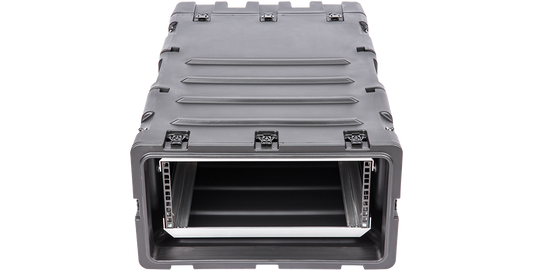 Front view of 4U Deep Shock Rack - Equipment Protection | 30-inch deep shockproof case ideal for transporting delicate electronic gear securely.