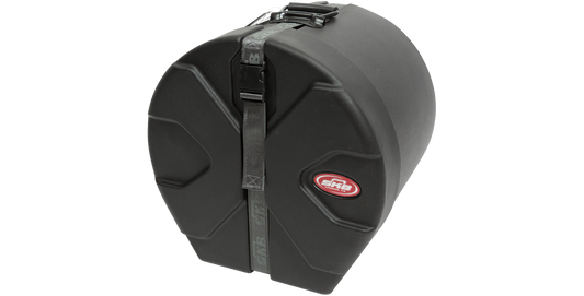 12 x 12 Drum Case - Durable Roto-Molded with secure strap and molded exterior for stable stacking and drum protection.