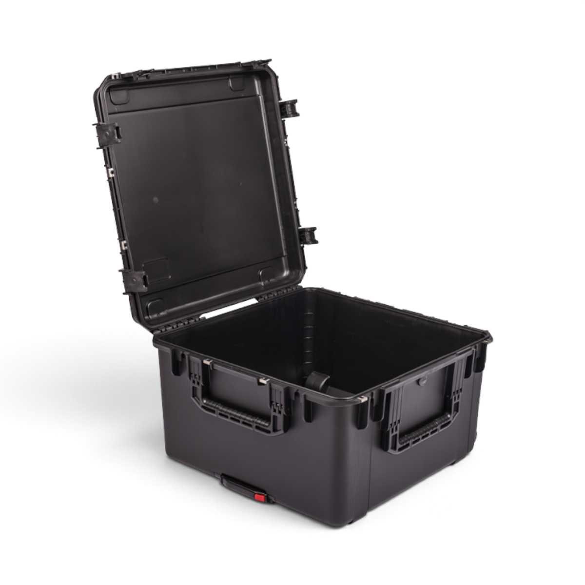 SKB Cases iSeries 2424-14 black waterproof injection molded equipment case with open lid and heavy-duty latches