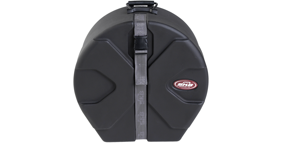 5.5 x 14 snare case with drum case protection featuring a durable roto-molded shell and secure strap closure for stable transport.