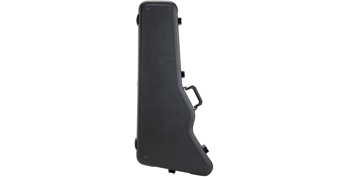 Closed Firebird Guitar Case - Hardshell Protection with molded ABS exterior, ergonomic handle, and TSA-approved locking system.