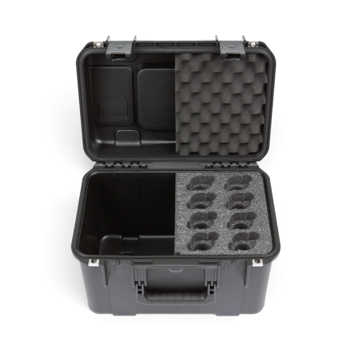 SKB Cases iSeries 8-mic waterproof hard case with interior foam inserts for microphones and accessory storage compartment