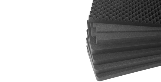 Durable protection foam insert for 3i-3613-12 case, featuring layered design and egg-crate top for optimized accessory fit and shock absorption.