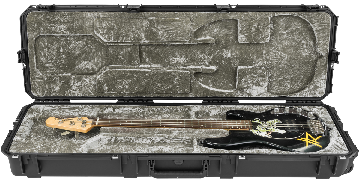iSeries Bass Case - Waterproof StingRay with plush interior securely holding a Music Man StingRay bass guitar. Features military-grade protection.
