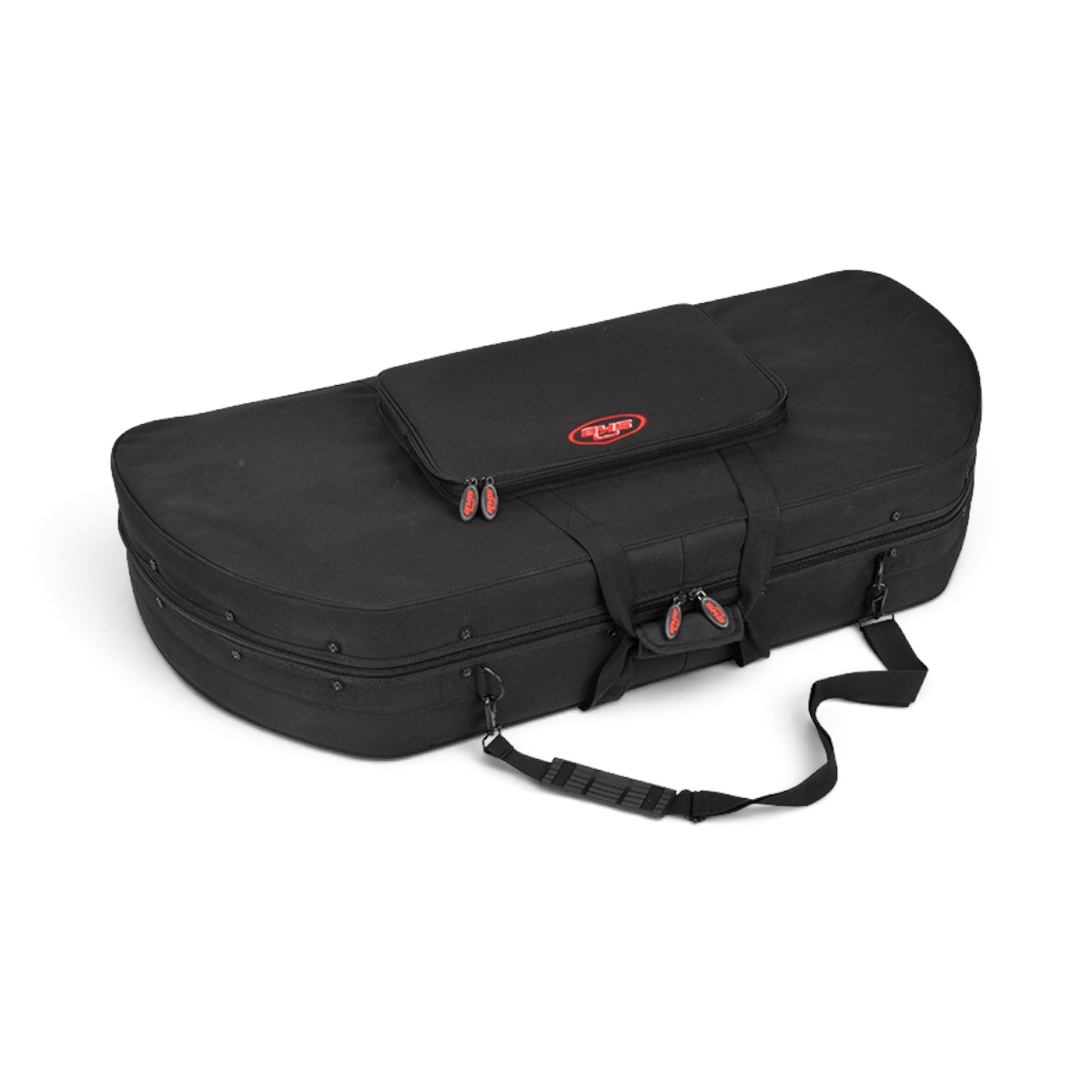 SKB Cases Hybrid 4120 large black ballistic nylon bow case with external accessory pouch and shoulder strap