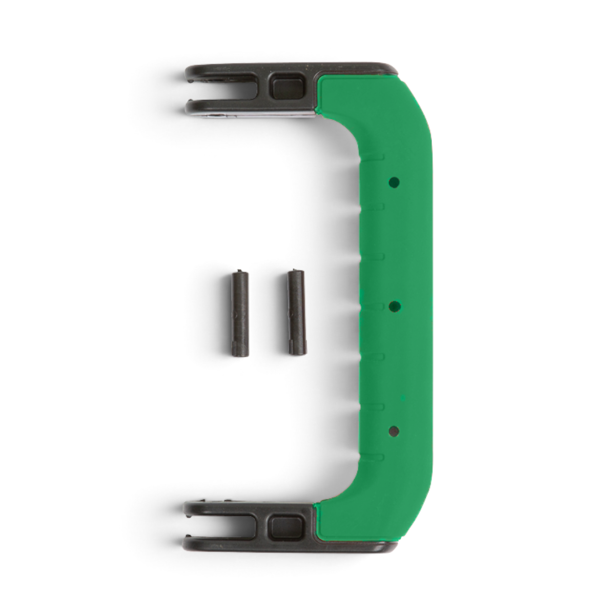 SKB Cases iSeries HD80 medium replacement handle in green with two black mounting pins for hard case identification