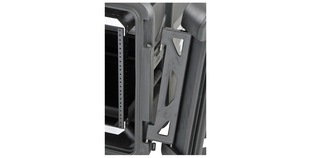 Close-up of 30-inch Shock Rack - 8U lid with integrated gasket and locking mechanism, ensuring MIL-SPEC sealing and secure closure.