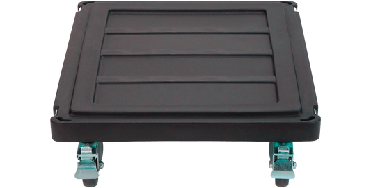Rotomolded GigDolly caster board with 5 inch locking wheels for SKB19-REX6 Expander. Durable accessory for rack case mobility.