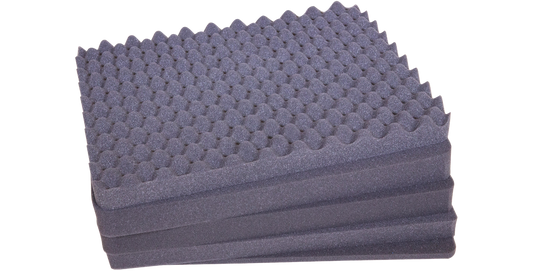 Cubed foam insert for iSeries 2217-8 case, featuring layered protective foam with customizable grid pattern for secure storage and transport.