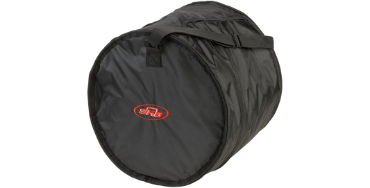 Side view of 11 x 13 tom drum gig bag featuring a padded handle and rugged ballistic nylon exterior for maximum drum protection.