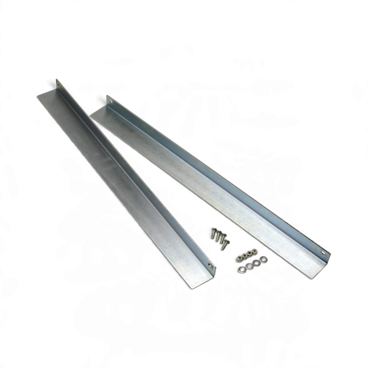Pair of Durable 24 Inch Support Rails with mounting hardware, zinc plated steel accessory for 24" shock racks and pro audio cases.
