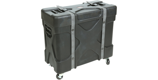 Trap X2 Drum Case - Roto Molded with Sure Grip handles and caster wheels for easy transport. Durable polyethylene shell for percussion gear protection.