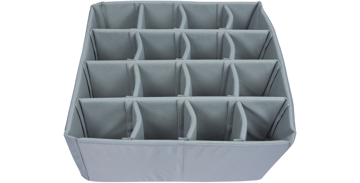 iSeries 2424-10 Divider Set - Think Tank with foam liner and Nylex-wrapped dividers for watertight, durable gear organization in cases.