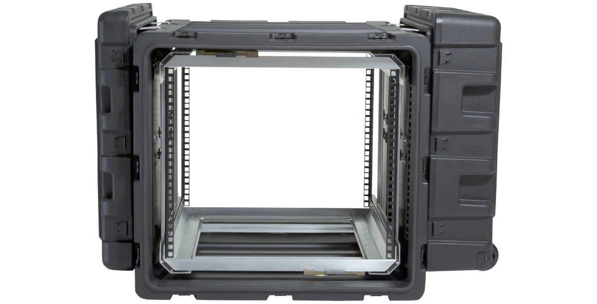 24-Inch Shockproof Rack Case - Lightweight, Durable | SKB with open front and rear access for sensitive equipment protection.