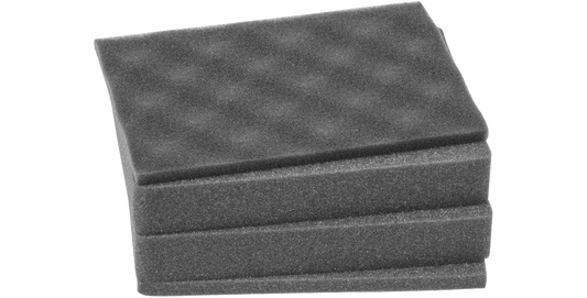 Cubed foam replacement for iSeries 3i-0806-3 cases, ideal for customizing protective storage in single-lid vacuum accessory kits.