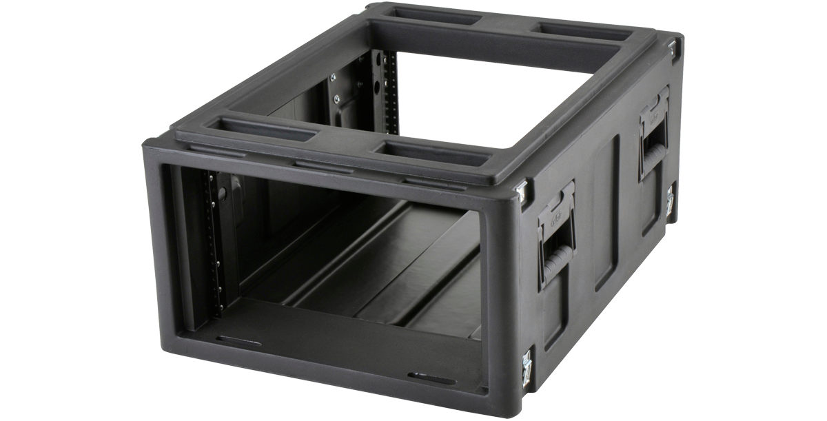 Mighty GigRig Expander Rack - 12U Space open-frame view with side handles, designed for modular stacking and cable access.