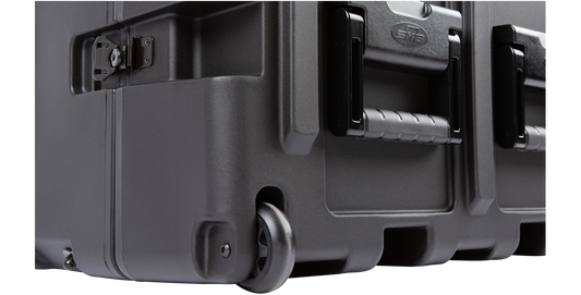 Close-up of RS Series 30-Inch Removable Shock Rack showing durable wheels and reinforced handles for easy mobility and heavy-duty protection.