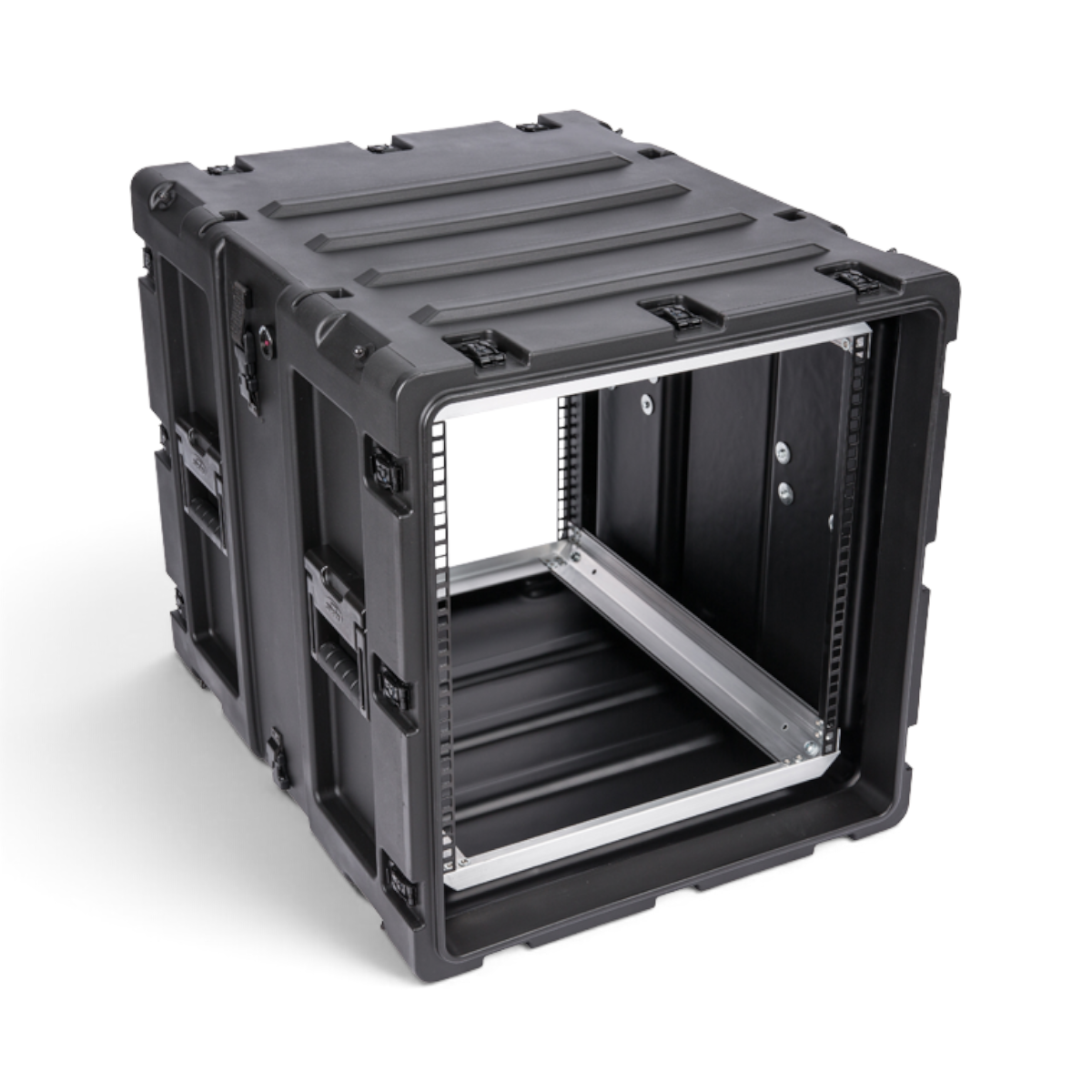 SKB Cases 11U 24-inch deep shock rack in black, featuring a rugged roto-molded shell and internal metal rack rails.