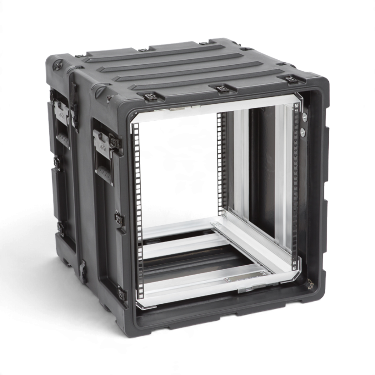 SKB Cases 11U 20-inch deep black shock rack with removable interior frame and rugged roto-molded polyethylene shell
