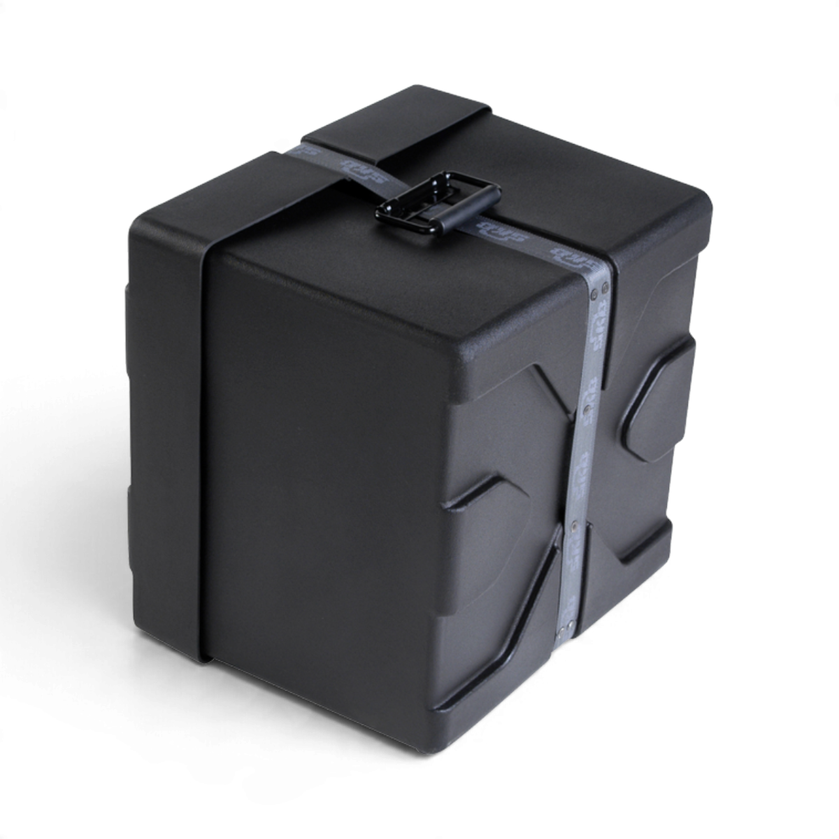 SKB Cases 11 x 13 marching snare drum case in black with Roto-X pattern and secure strap closure.