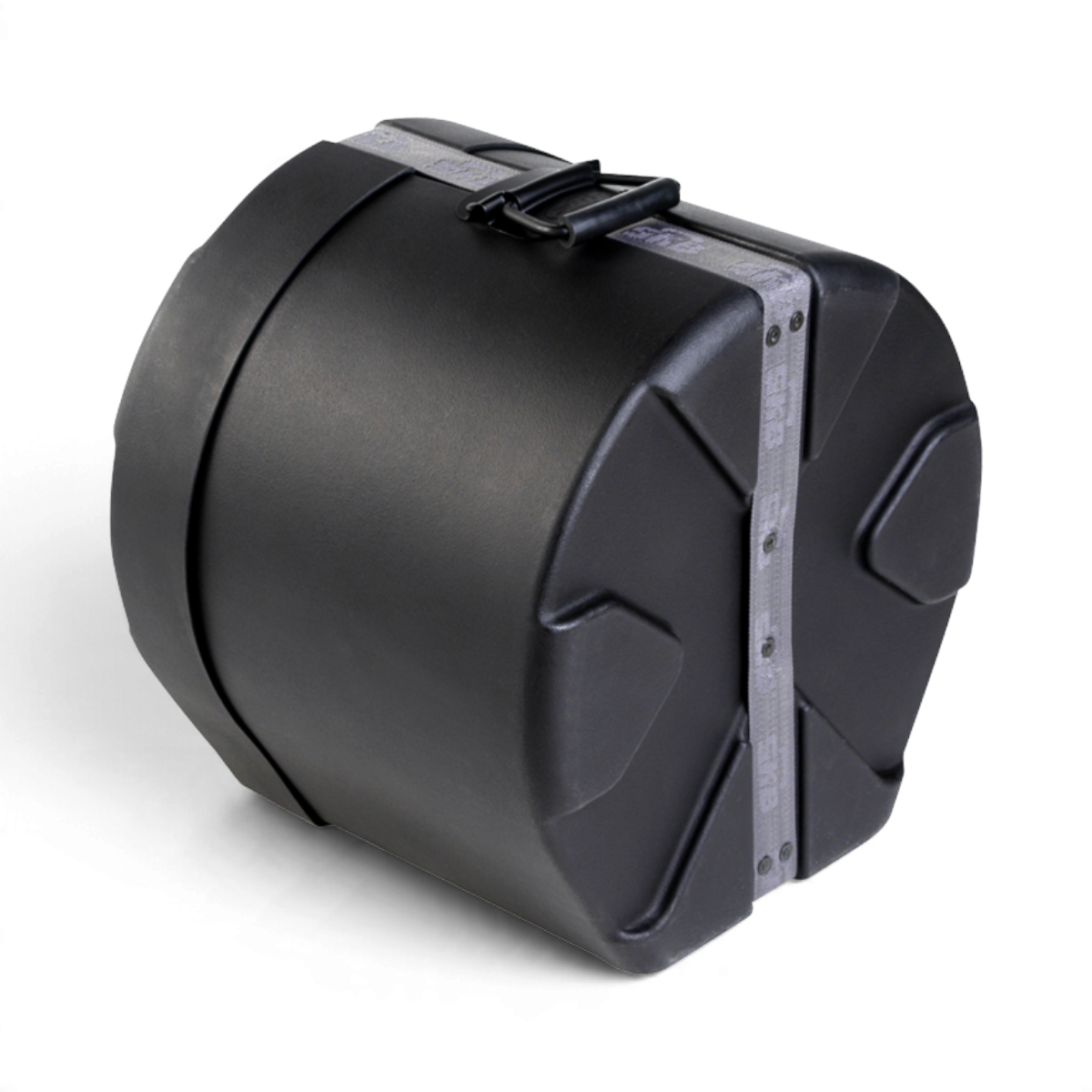 SKB Cases 11 x 13 roto-molded black drum tom case with D-shaped design, stacking pattern, and secure carry handle.
