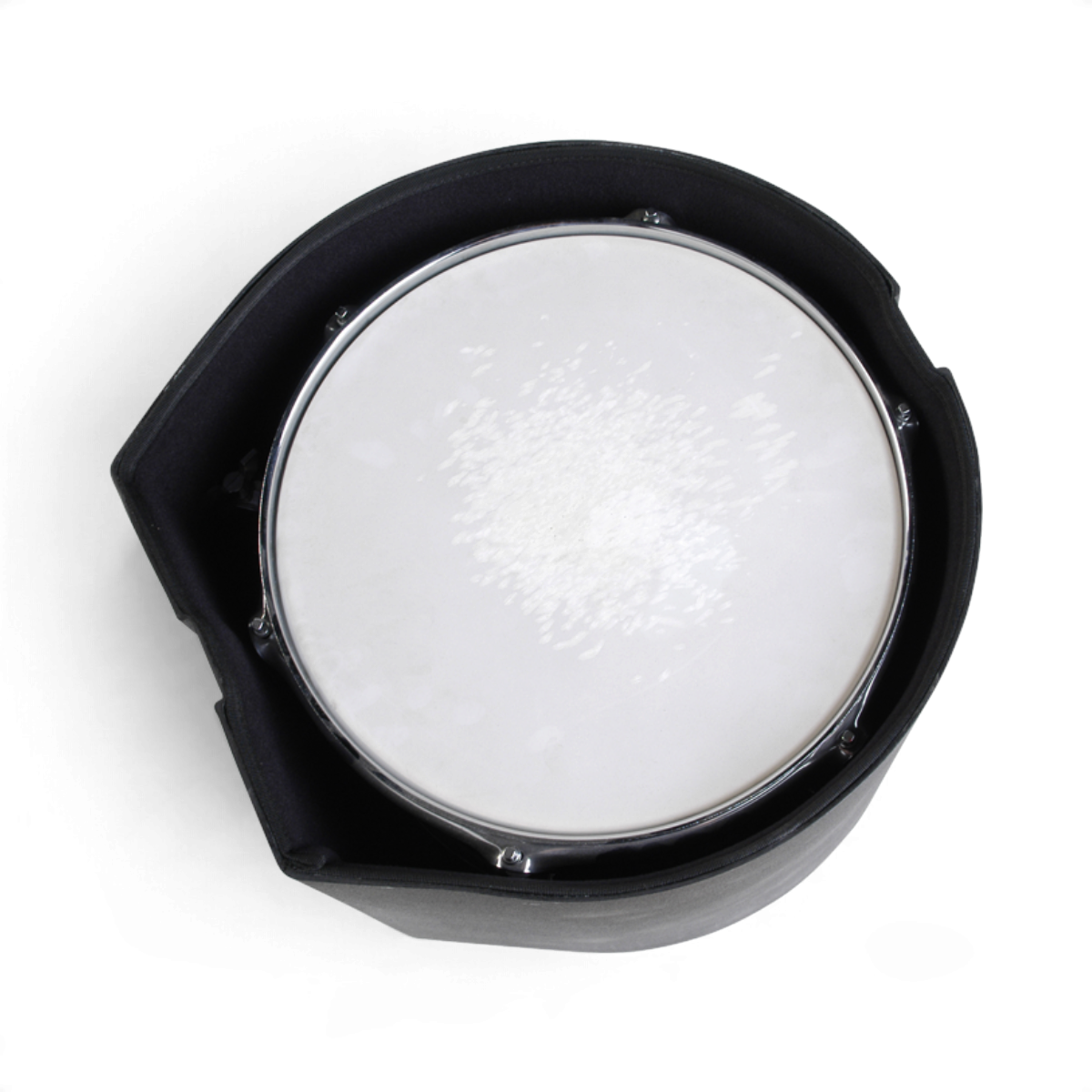 SKB Cases 11 x 13 roto-molded D-shaped drum case with a padded interior and durable black exterior.