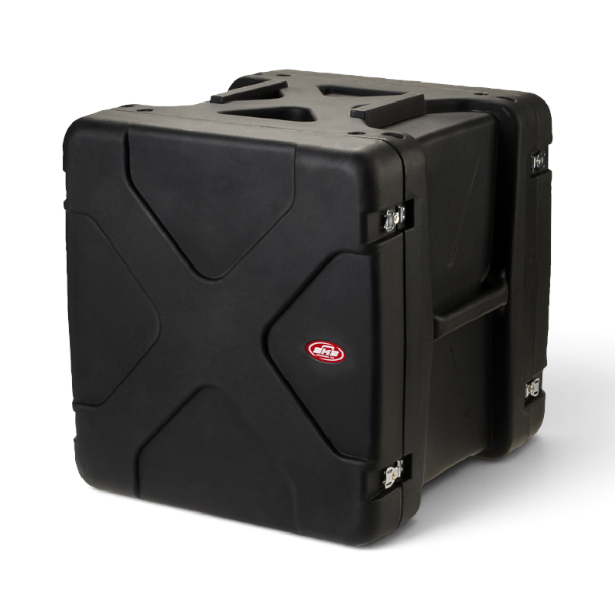 SKB Cases 12U 20-inch deep black roto-molded shockmount rack case with secure metal latches