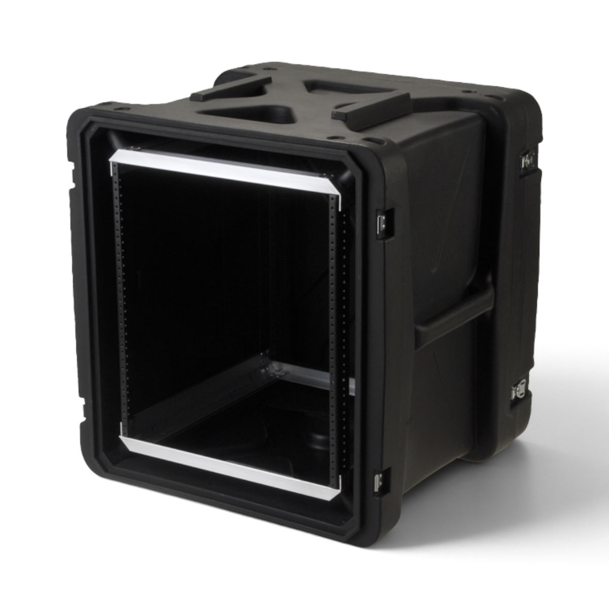 SKB Cases 12U 20-inch deep shock rack with internal frame and elastomer shock absorbers for sensitive equipment
