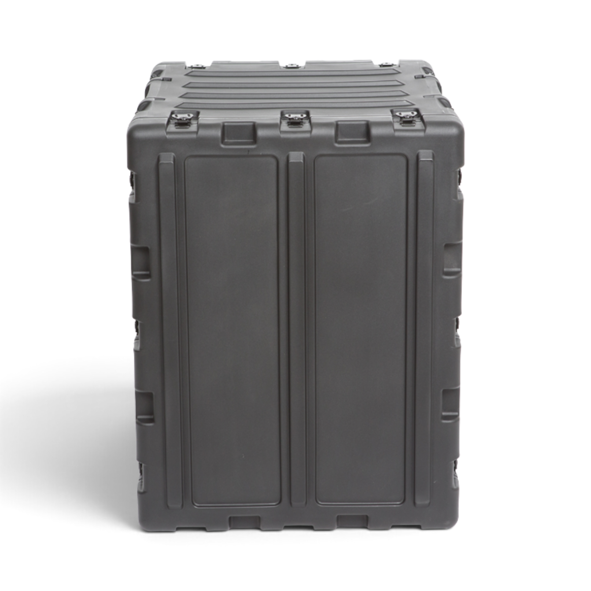 SKB Cases 14U 20-inch deep black shock rack transport case with rugged roto-molded shell and stacking design