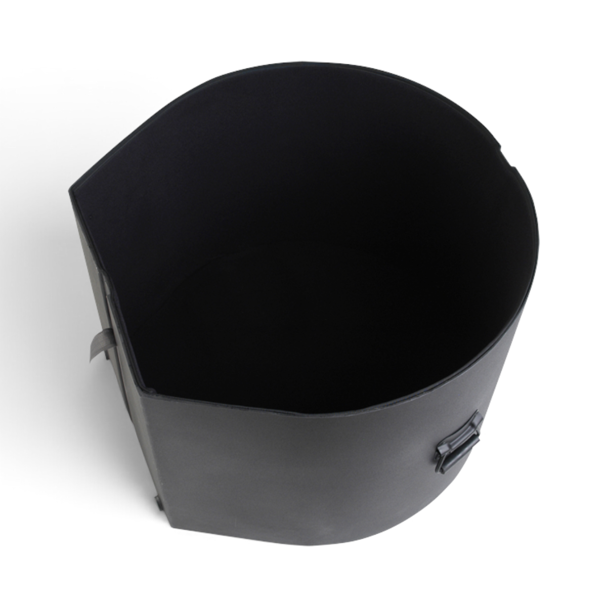SKB Cases 14 x 28 marching bass drum case in black with a durable roto-molded D-shaped design and padded interior.