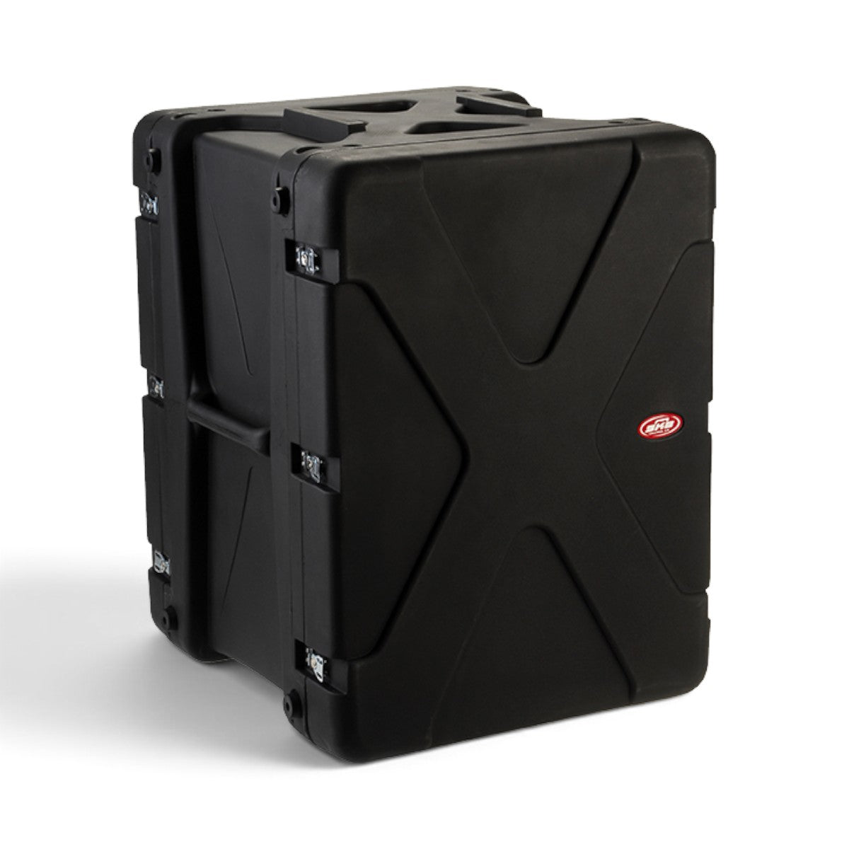 SKB Cases 16U 20-inch deep black roto shockmount rack case with reinforced corners for sensitive equipment protection