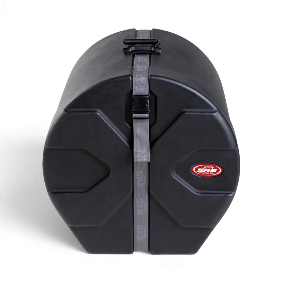 SKB Cases 16 x 16 floor tom drum case in black with Roto-X pattern, secure strap, and padded interior.