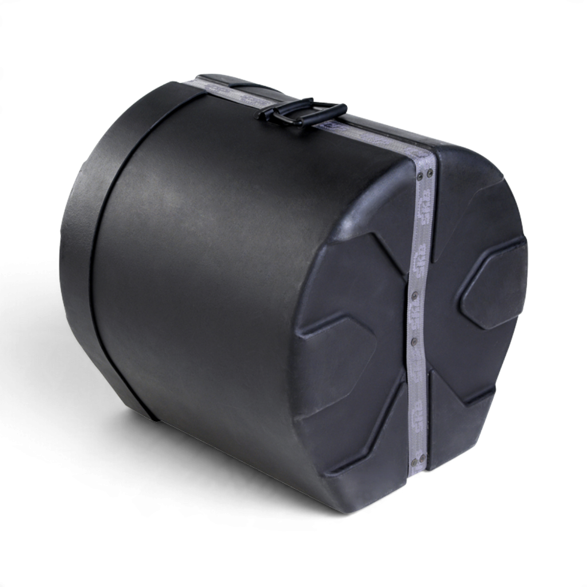 SKB Cases 16 x 16 floor tom drum case in black with Roto-X pattern, durable molded shell, and secure strap closure.