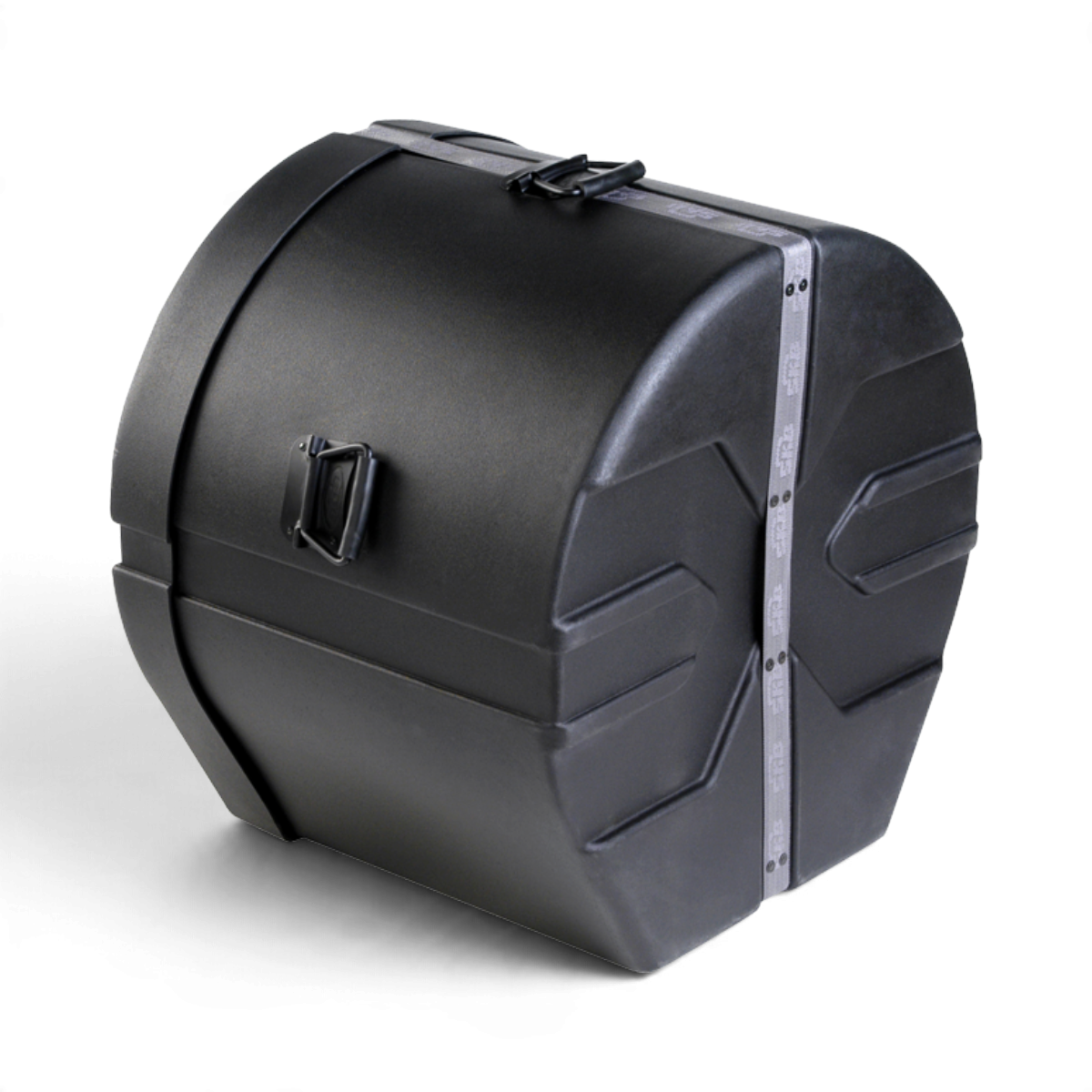 SKB Cases 16x22 roto-molded black bass drum case with D-shaped design, durable Roto-X pattern, and sure grip handles.