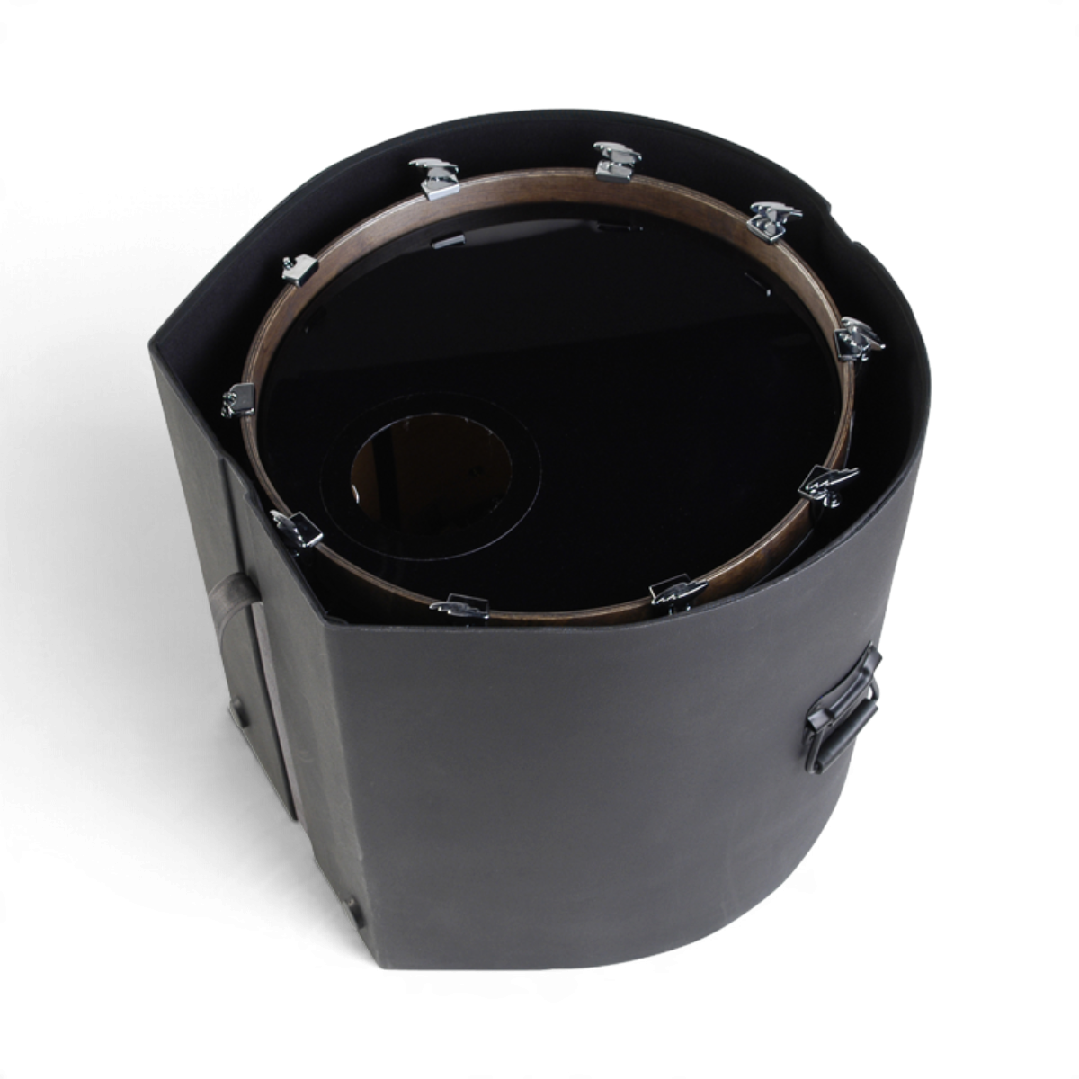 SKB Cases 18 x 20 roto-molded black drum case with D-shaped design and padded interior for bass drum protection