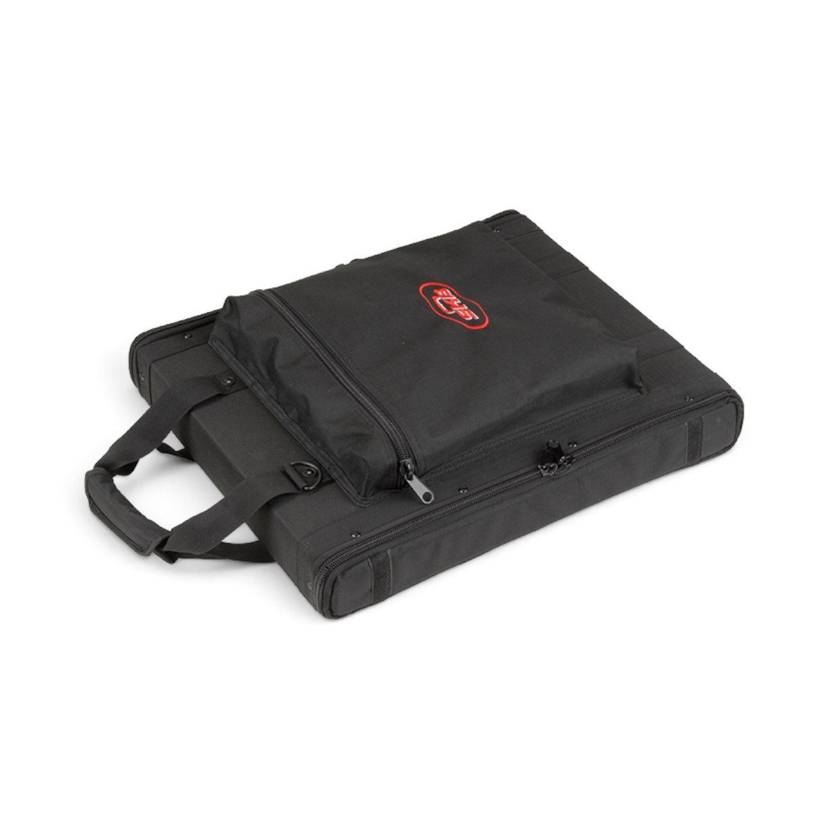 SKB Cases 1U soft rack bag in black nylon with exterior zippered storage pouch and carry handle