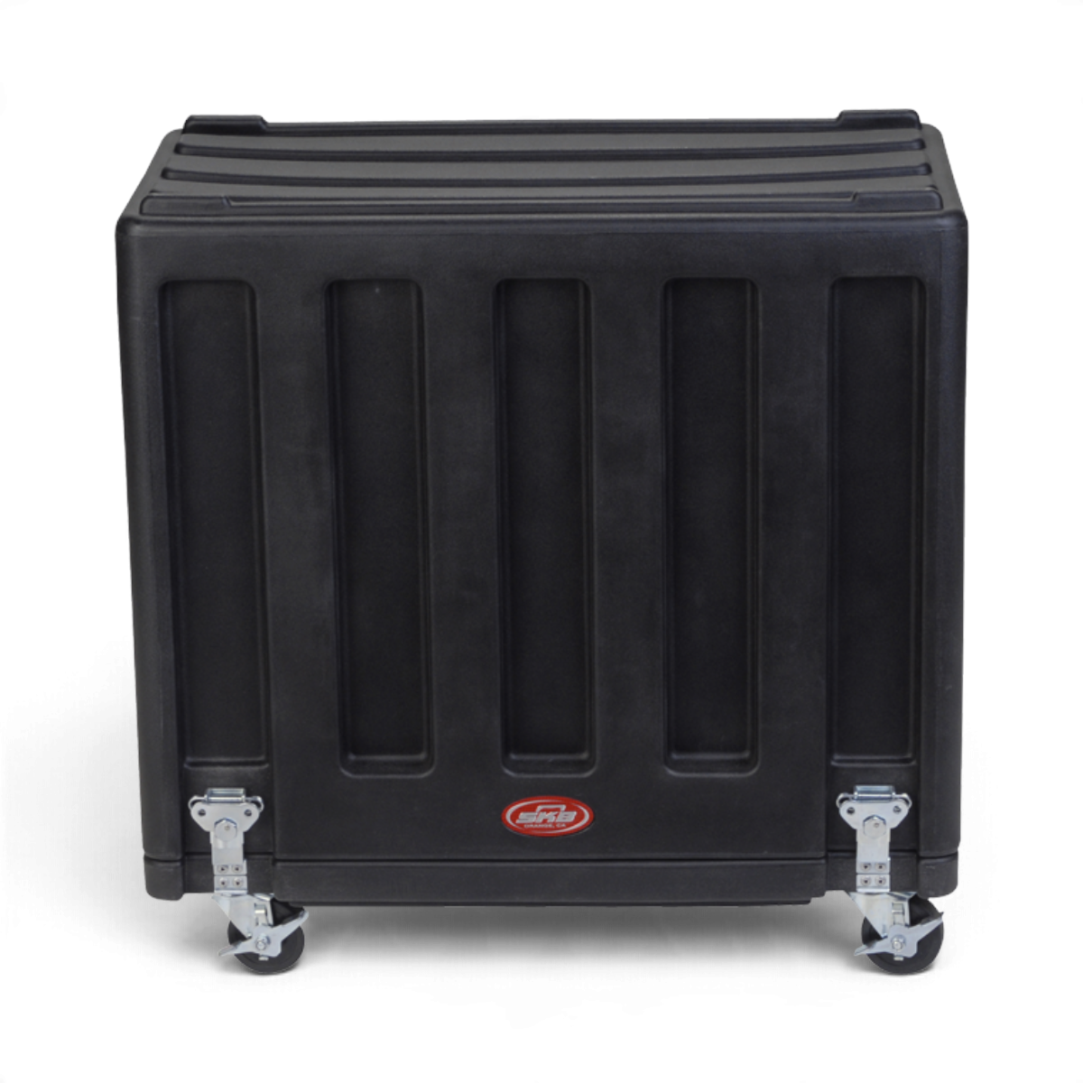 SKB Cases 1x12 amp utility vehicle in black with rolling casters and secure locking latches