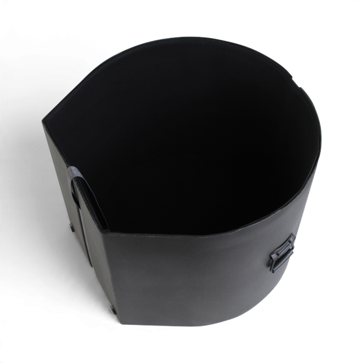 SKB Cases 20 x 22 roto-molded black D-shaped bass drum case with durable Roto-X pattern and side grip handles.