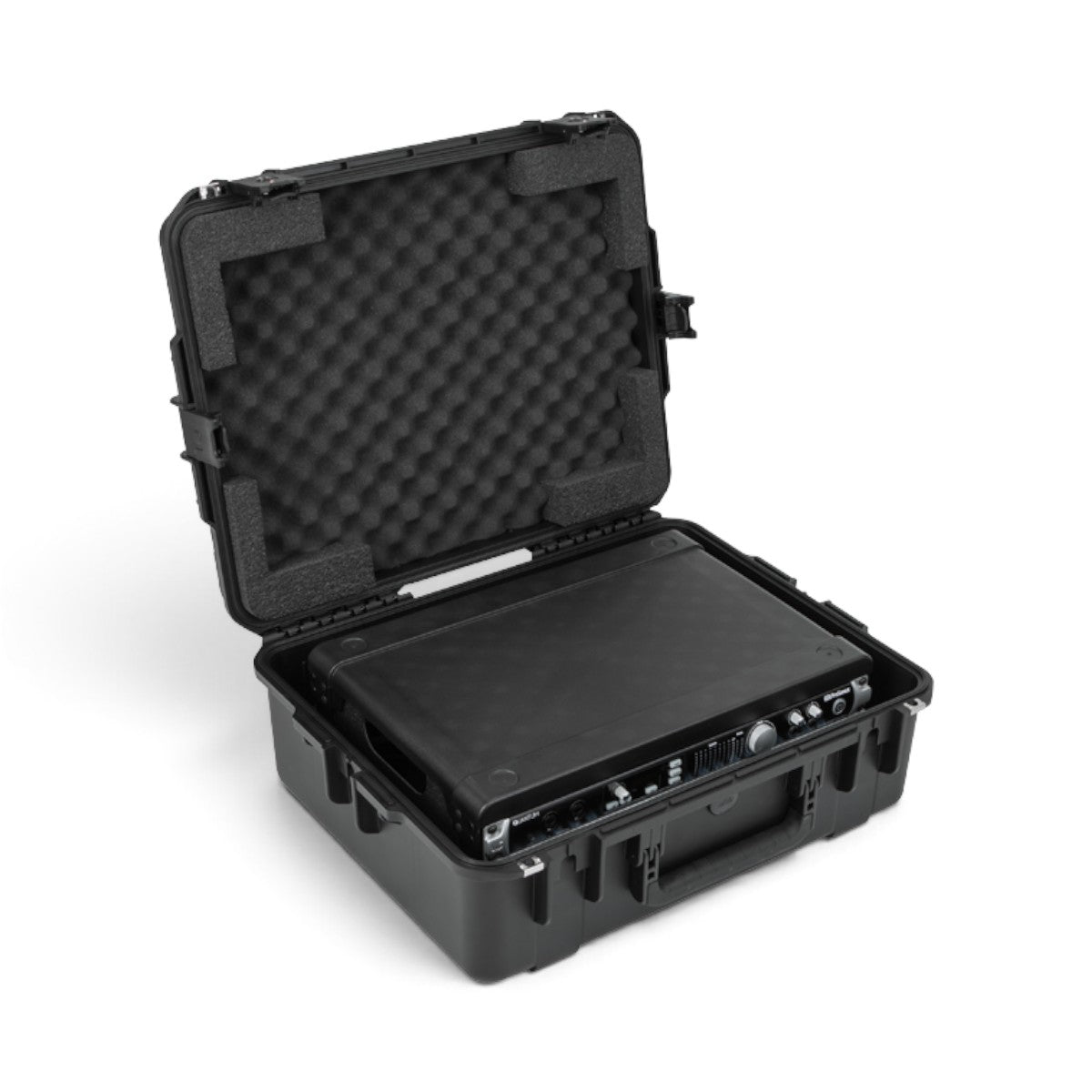 SKB Cases 2U iSeries injection molded fly rack with black waterproof exterior and protective foam interior
