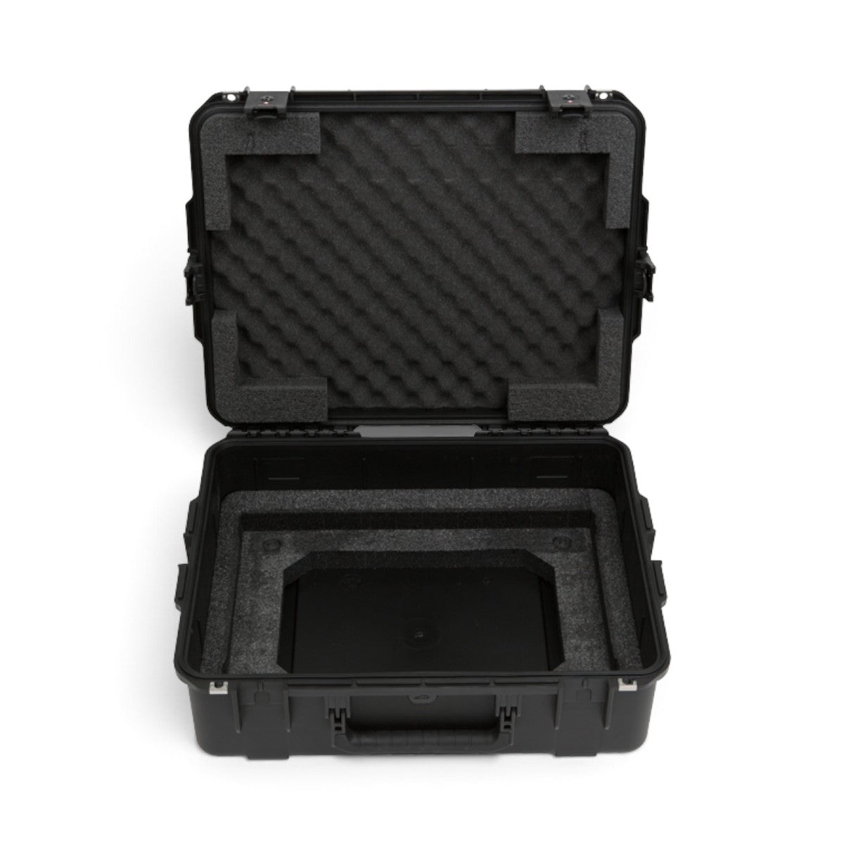 SKB Cases 2U iSeries injection molded fly rack with protective foam interior and waterproof black hardshell exterior